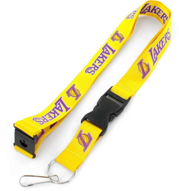 NBA Los Angeles Lakers Team Lanyard Keychain ID Holder NBA Fan Accessory, Yellow