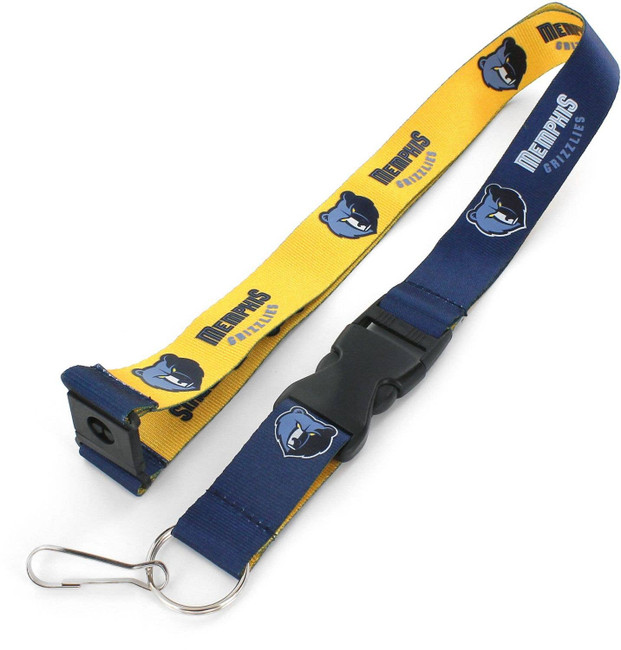 NBA Memphis Grizzlies Reversible Lanyard Keychain ID Holder NBA Fan Accessory