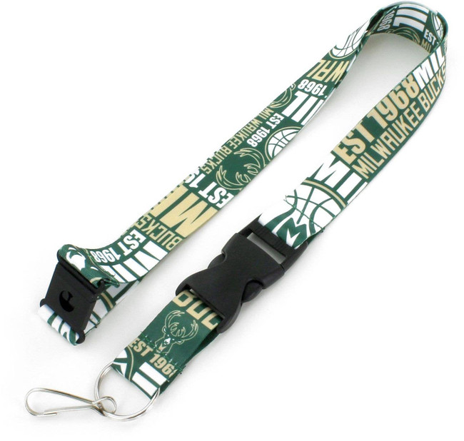 NBA Milwaukee Bucks Dynamic Lanyard Keychain ID Holder NBA Fan Accessory