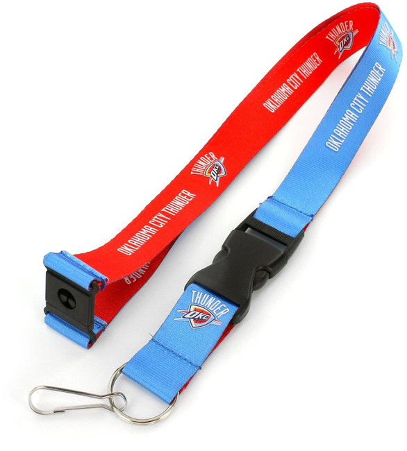 NBA Oklahoma City Thunder Reversible Lanyard Keychain ID Holder NBA Fan Accessory