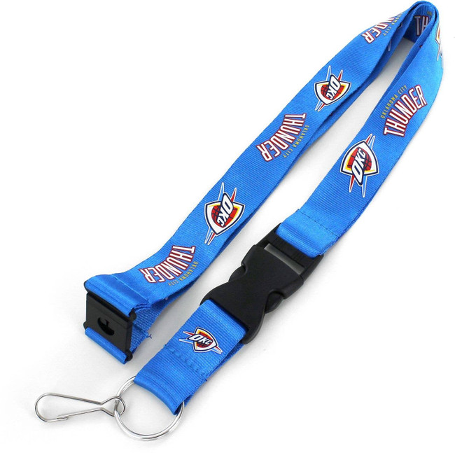 NBA Oklahoma City Thunder Team Lanyard Keychain ID Holder NBA Fan Accessory, Blue