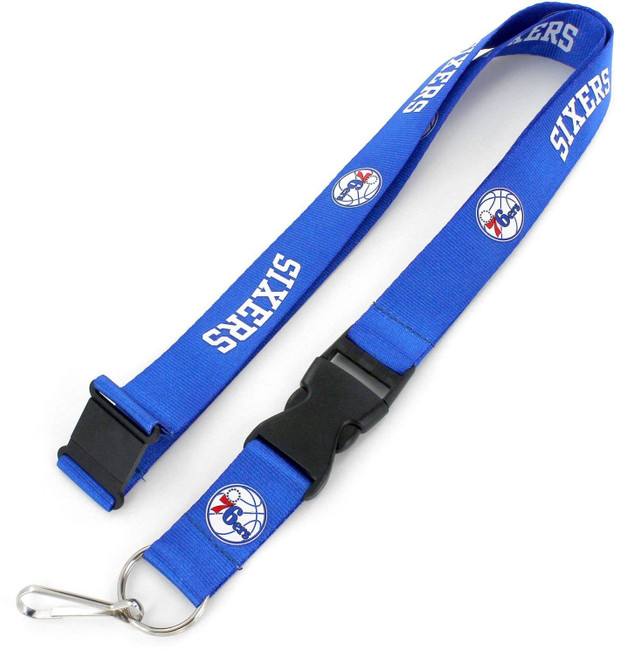 NBA Philadelphia 76ers Team Lanyard Keychain ID Holder NBA Fan Accessory, Blue