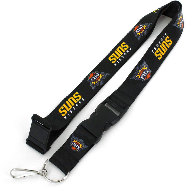 NBA Phoenix Suns Team Lanyard Keychain ID Holder NBA Fan Accessory, Black