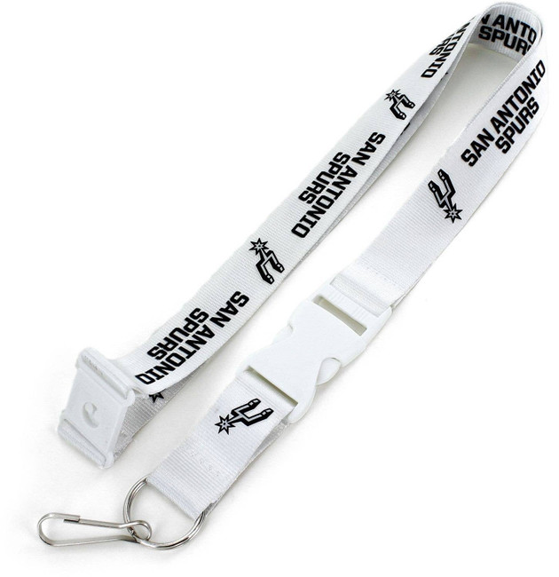 NBA San Antonio Spurs Team Lanyard Keychain ID Holder NBA Fan Accessory, White