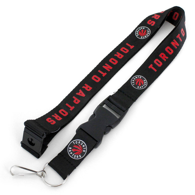 NBA Toronto Raptors Team Lanyard Keychain ID Holder NBA Fan Accessory, Black