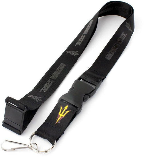 NCAA Arizona State Sun Devils Black on Black Lanyard Keychain ID Holder NCAA Fan Accessory