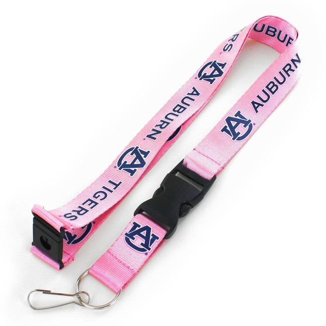 NCAA Auburn Tigers Team Lanyard Keychain ID Holder NCAA Fan Accessory, Pink