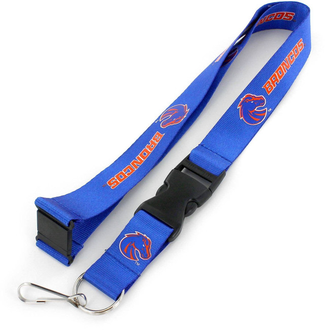 NCAA Boise State Broncos Team Lanyard Keychain ID Holder NCAA Fan Accessory, Blue