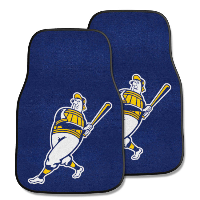 Milwaukee Brewers Front Carpet Car Mat Set - 2 Pieces Barrell Man Alternate Logo
