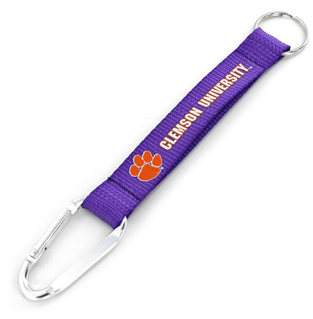 NCAA Clemson Tigers Carabiner Lanyard Keychain ID Holder NCAA Fan Accessory Keychain