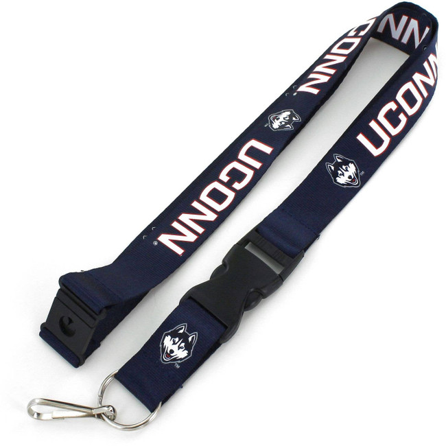 NCAA Connecticut Huskies Team Lanyard Keychain ID Holder NCAA Fan Accessory, Blue