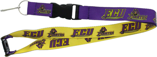 NCAA East Carolina Pirates Reversible Lanyard Keychain ID Holder NCAA Fan Accessory