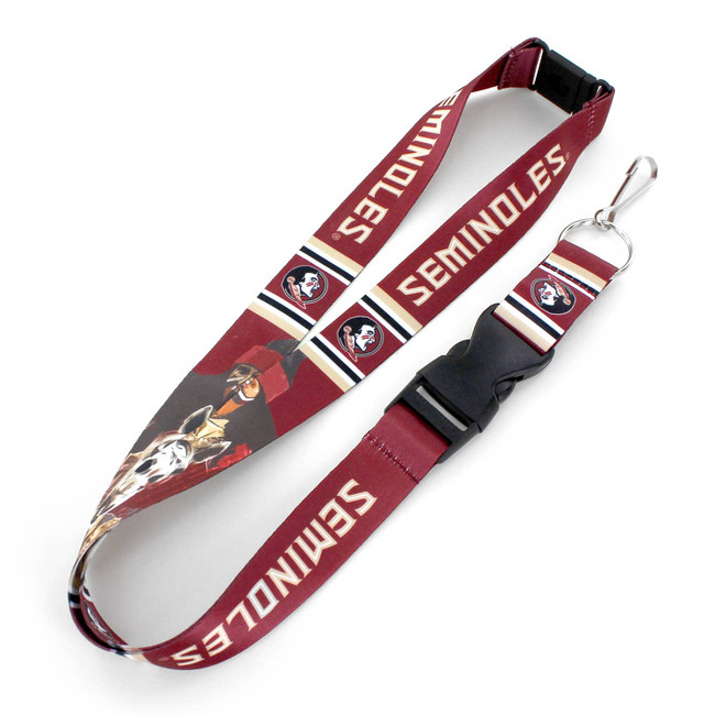 NCAA Florida State Seminoles Mascot Lanyard Keychain ID Holder NCAA Fan Accessory