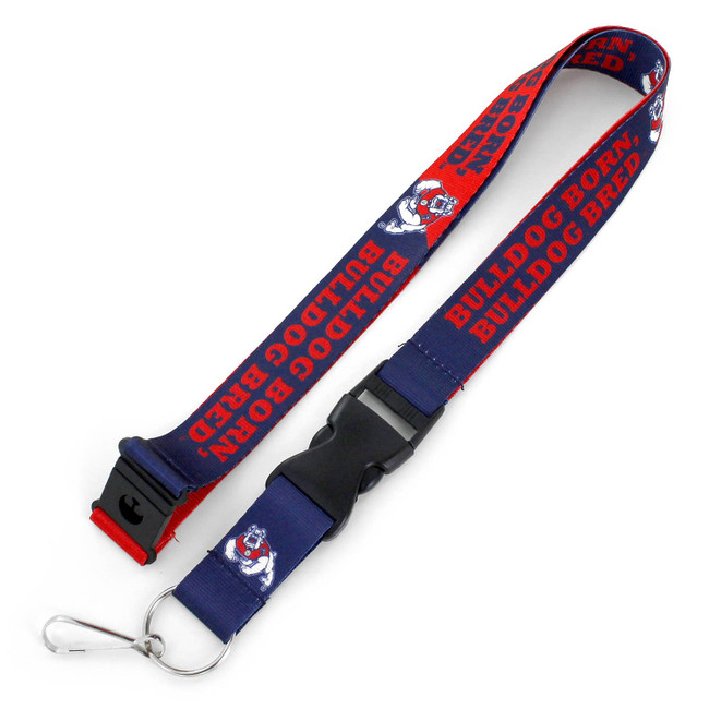 NCAA Fresno State Bulldogs Slogan Lanyard Keychain ID Holder NCAA Fan Accessory