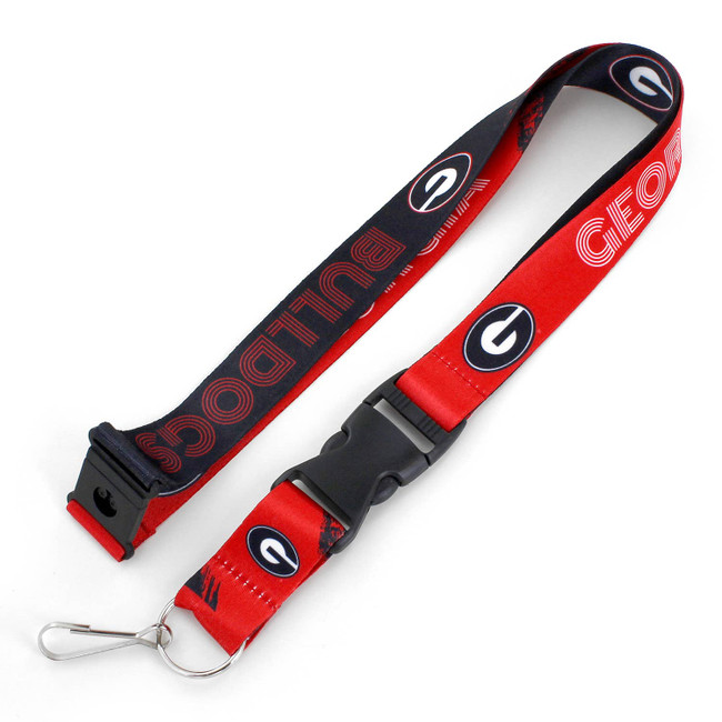 NCAA Georgia Bulldogs Crossfade Lanyard Keychain ID Holder NCAA Fan Accessory