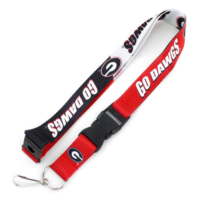 NCAA Georgia Bulldogs Slogan Lanyard Keychain ID Holder NCAA Fan Accessory