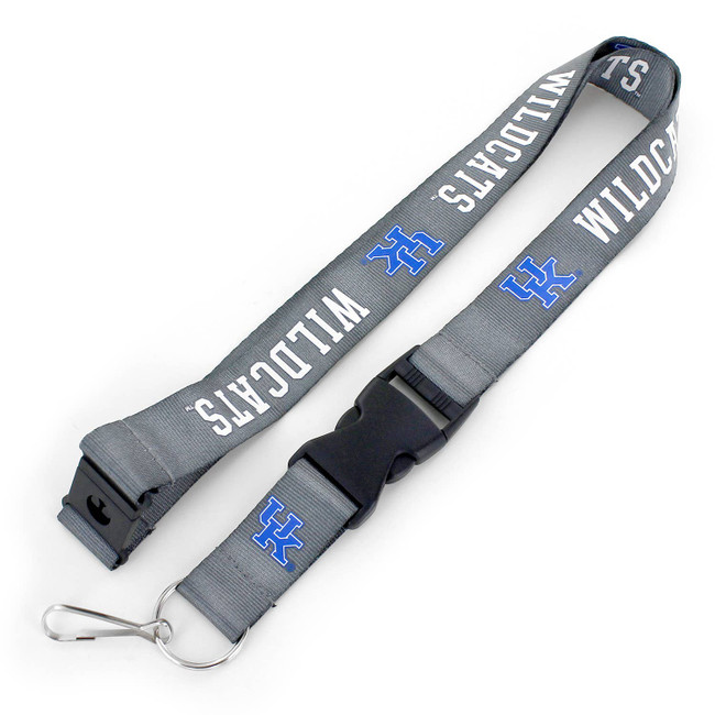 NCAA Kentucky Wildcats Team Lanyard Keychain ID Holder NCAA Fan Accessory, Charcoal