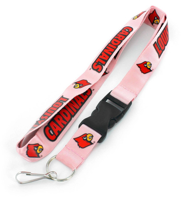 NCAA Louisville Cardinals Team Lanyard Keychain ID Holder NCAA Fan Accessory, Pink