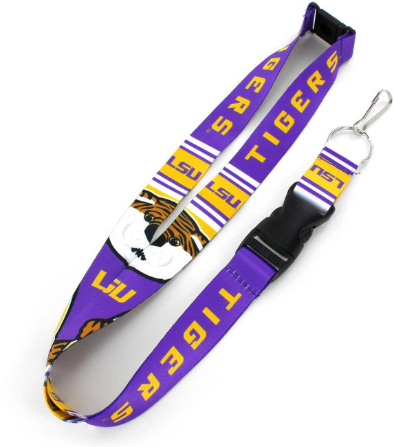 NCAA LSU Tigers Mascot Lanyard Keychain ID Holder NCAA Fan Accessory