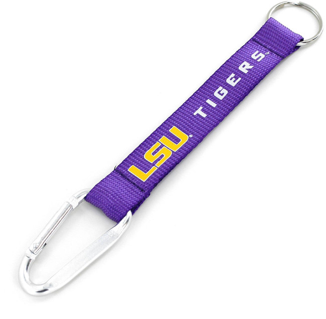 NCAA LSU Tigers Carabiner Lanyard Keychain ID Holder NCAA Fan Accessory Keychain