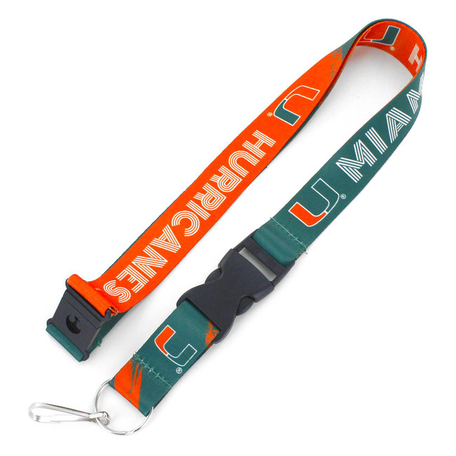 NCAA Miami Hurricanes Crossfade Lanyard Keychain ID Holder NCAA Fan Accessory
