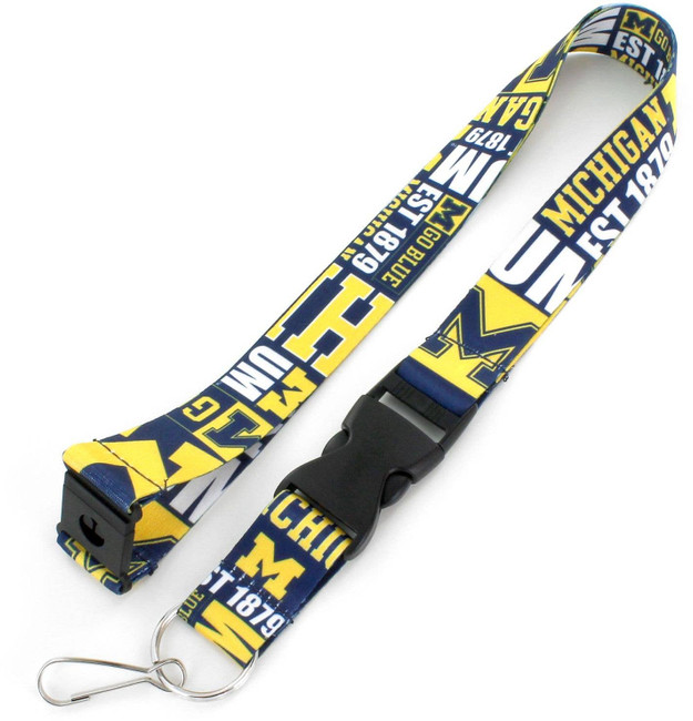 NCAA Michigan Wolverines Dynamic Lanyard Keychain ID Holder NCAA Fan Accessory