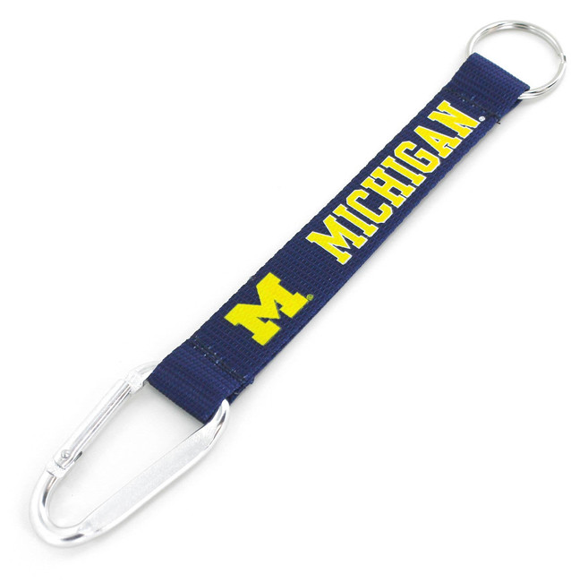 NCAA Michigan Wolverines Carabiner Lanyard Keychain ID Holder NCAA Fan Accessory Keychain