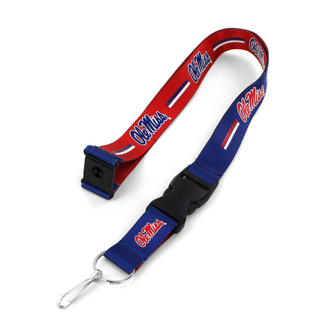 NCAA Mississippi Ole Miss Rebels Reversible Lanyard Keychain ID Holder NCAA Fan Accessory