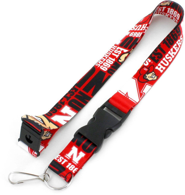 NCAA Nebraska Cornhuskers Dynamic Lanyard Keychain ID Holder NCAA Fan Accessory