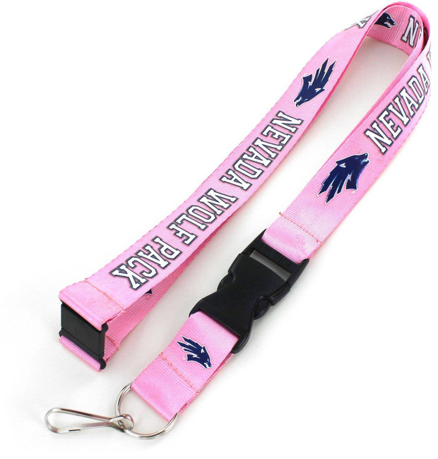 NCAA Nevada Wolf Pack Team Lanyard Keychain ID Holder NCAA Fan Accessory, Pink