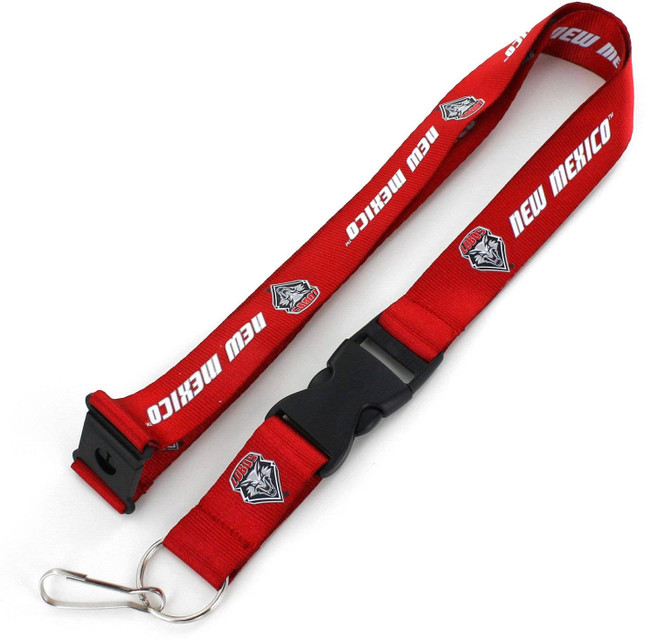 NCAA New Mexico Lobos Team Lanyard Keychain ID Holder NCAA Fan Accessory, Red