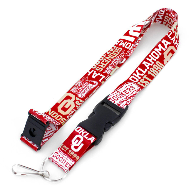 NCAA Oklahoma Sooners Dynamic Lanyard Keychain ID Holder NCAA Fan Accessory