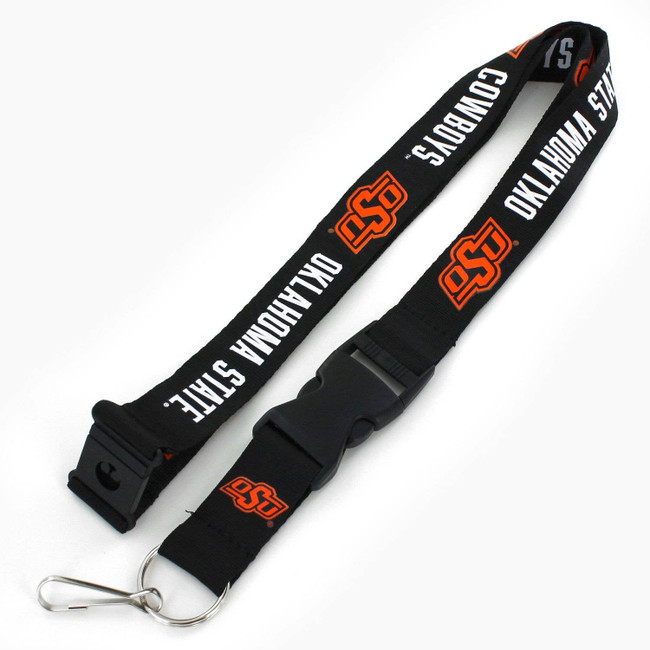 NCAA Oklahoma State Cowboys Team Lanyard Keychain ID Holder NCAA Fan Accessory, Black