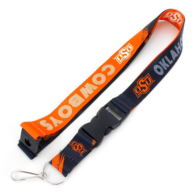 NCAA Oklahoma State Cowboys Crossfade Lanyard Keychain ID Holder NCAA Fan Accessory