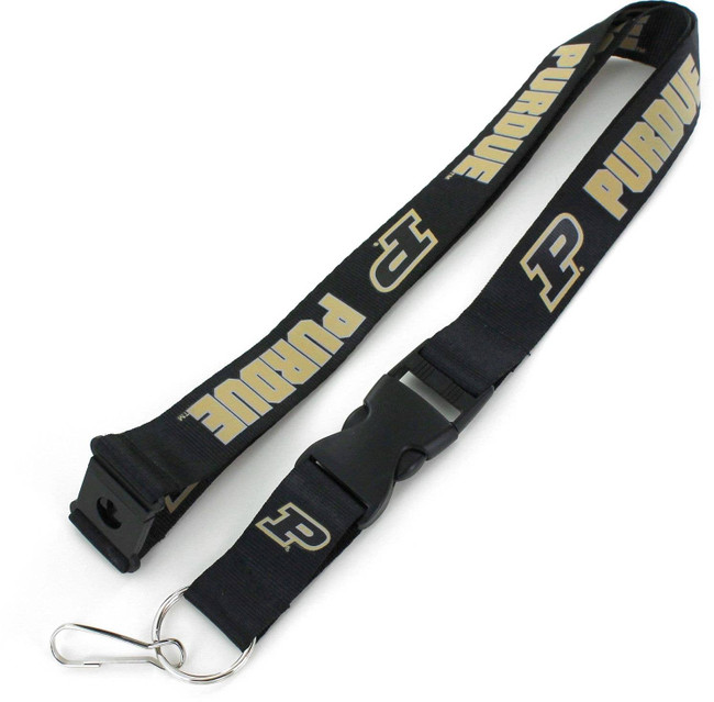 NCAA Purdue Boilermakers Team Lanyard Keychain ID Holder NCAA Fan Accessory, Black