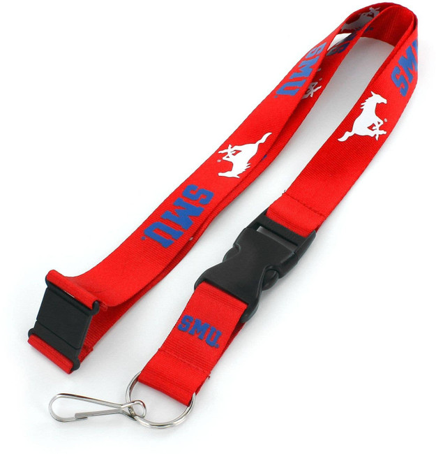 NCAA SMU Mustangs Team Lanyard Keychain ID Holder NCAA Fan Accessory, Red