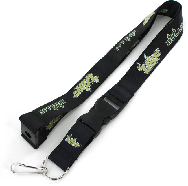NCAA South Florida Bulls Team Lanyard Keychain ID Holder NCAA Fan Accessory, Black