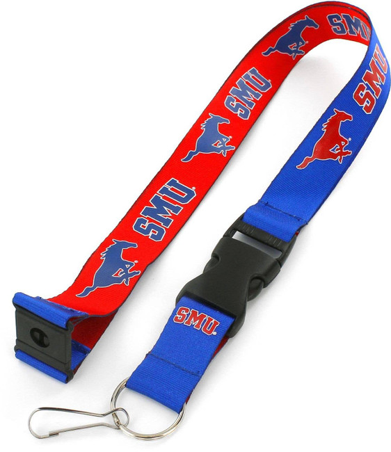 NCAA Southern Methodist Mustangs Reversible Lanyard Keychain ID Holder NCAA Fan Accessory