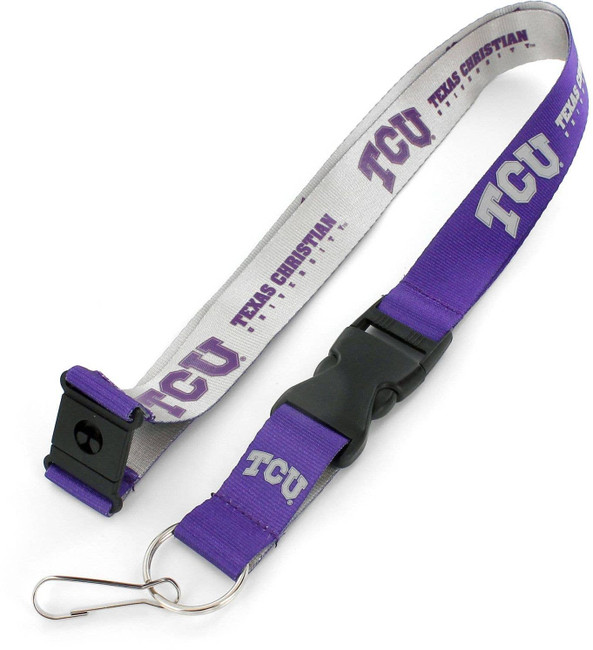 NCAA TCU Horned Frogs Reversible Lanyard Keychain ID Holder NCAA Fan Accessory