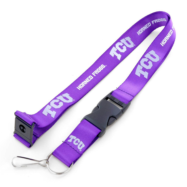 NCAA TCU Horned Frogs Team Lanyard Keychain ID Holder NCAA Fan Accessory, Purple