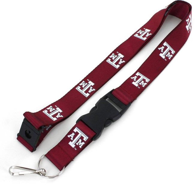 NCAA Texas A&M Aggies Team Lanyard Keychain ID Holder NCAA Fan Accessory, Maroon