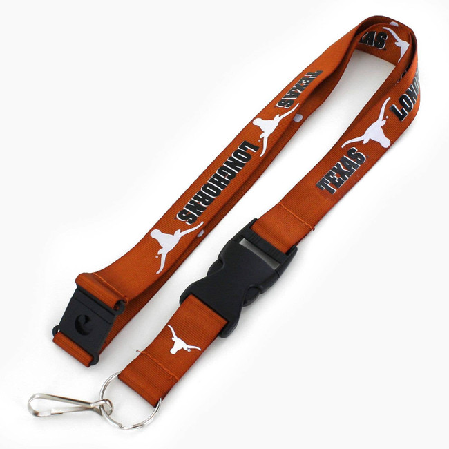 NCAA Texas Longhorns Team Lanyard Keychain ID Holder NCAA Fan Accessory, Orange