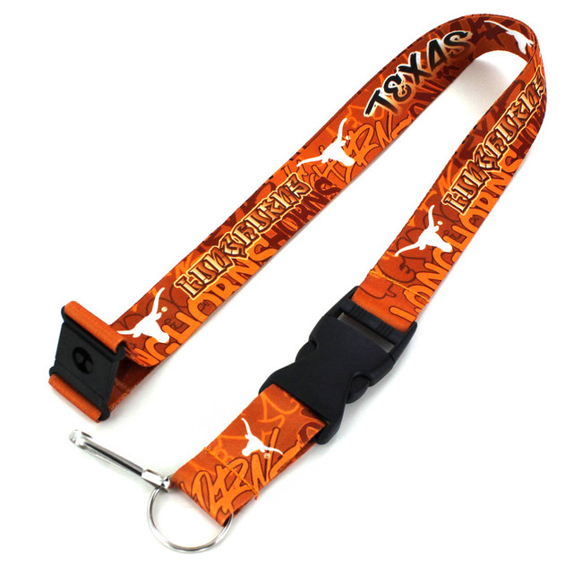 NCAA Texas Longhorns Graffiti Lanyard Keychain ID Holder NCAA Fan Accessory