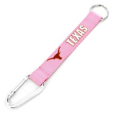 NCAA Texas Longhorns Pink Carabiner Lanyard Keychain ID Holder NCAA Fan Accessory Keychain
