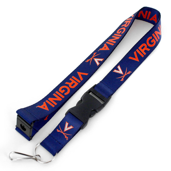 NCAA Virginia Cavaliers Team Lanyard Keychain ID Holder NCAA Fan Accessory, Blue