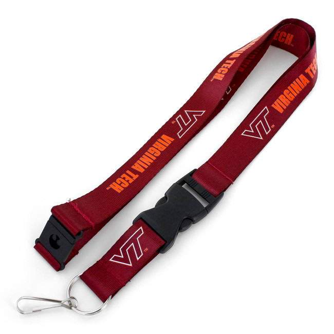 NCAA Virginia Tech Hokies Team Lanyard Keychain ID Holder NCAA Fan Accessory, Maroon