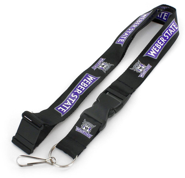 NCAA Weber State Wildcats Team Lanyard Keychain ID Holder NCAA Fan Accessory, Black