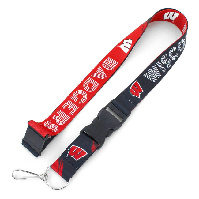 NCAA Wisconsin Badgers Crossfade Lanyard Keychain ID Holder NCAA Fan Accessory