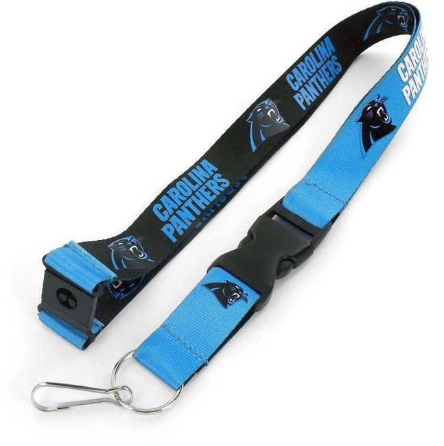 NFL Carolina Panthers Reversible Lanyard Keychain ID Holder NFL Fan Accessory