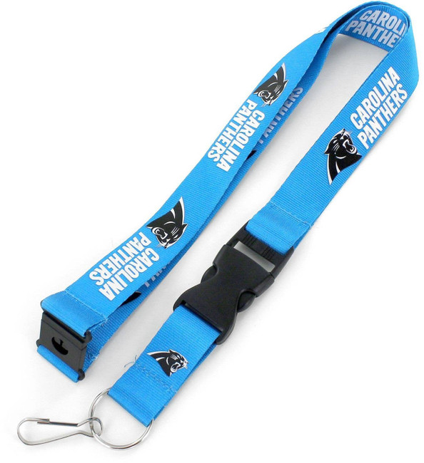 NFL Carolina Panthers Team Lanyard Keychain ID Holder NFL Fan Accessory, Blue